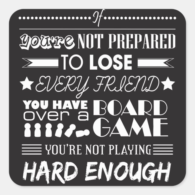 Pegatina Cuadrada Gamer de hardcore (Anverso)