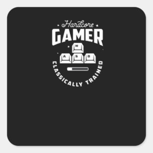 Pegatina Cuadrada Gamer de hardcore