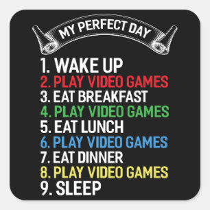 Pegatina Cuadrada Gamer dice Gaming Funny Gaming Gift Idea