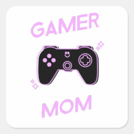 Pegatina Cuadrada Gamer Mom - Madres que aman los videojuegos