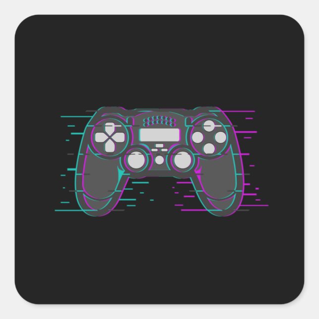 Pegatina Cuadrada Gaming Controller Game Gamer Video Game Gift Idea (Anverso)