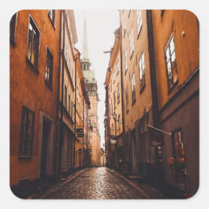Pegatina Cuadrada Gamla Stan, Estocolmo, Suecia 