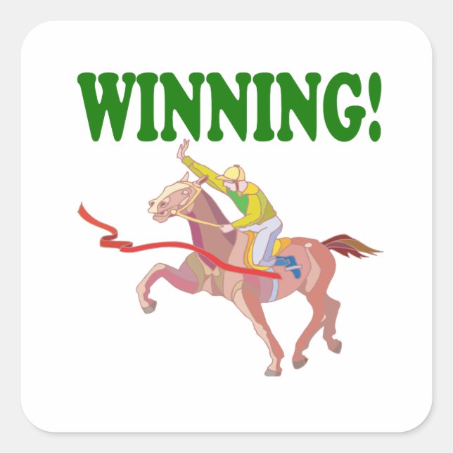 Pegatina Cuadrada Ganador (Anverso)