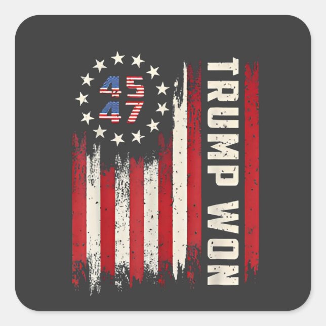 PEGATINA CUADRADA GANAMOS LA INAUGURACIÓN DE TRUMP (Anverso)