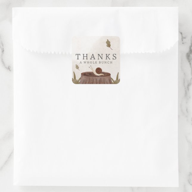 Pegatina Cuadrada Ganancias de Woodland Baby Shower Favor (Bolso)