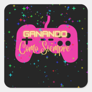 Pegatina Cuadrada ganando como siempre , jugador de videojuegos