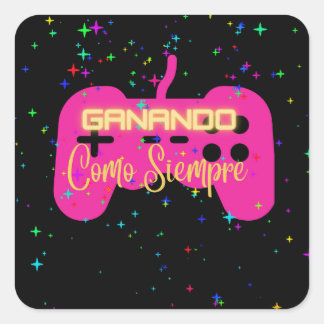 Pegatina Cuadrada ganando como siempre , jugador de videojuegos