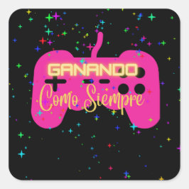 Pegatina Cuadrada ganando como siempre, videogamer