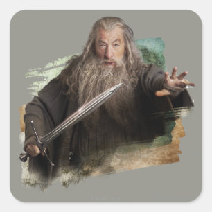Pegatina Cuadrada Gandalf con espada