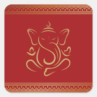 Pegatina Cuadrada Ganesh