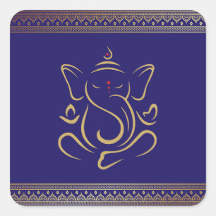 Pegatina Cuadrada Ganesh
