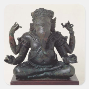 Pegatina Cuadrada Ganesh, finales del siglo XII-principios del siglo