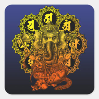Pegatina Cuadrada Ganesha Mandala2