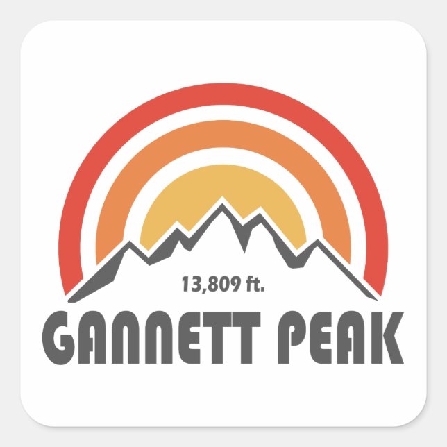 Pegatina Cuadrada Gannett Peak (Anverso)