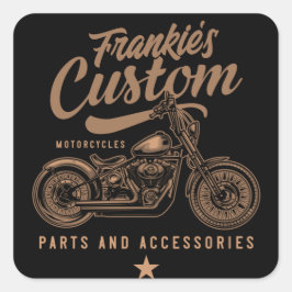 Pegatina Cuadrada Garaje de motocicleta Bobber Personalizado de moto