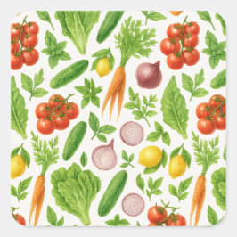 Pegatina Cuadrada Garden-Fresh Veggie Salad— Friend Sticker