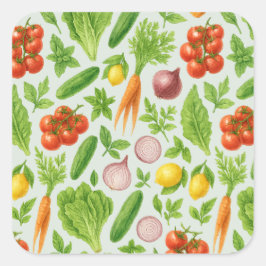 Pegatina Cuadrada Garden-Fresh Veggie Salad— Friend Sticker
