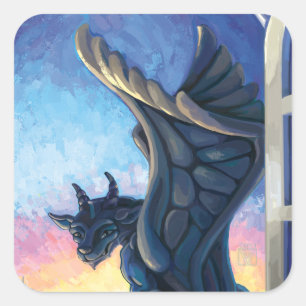 Pegatina Cuadrada Gargoyle Guardian