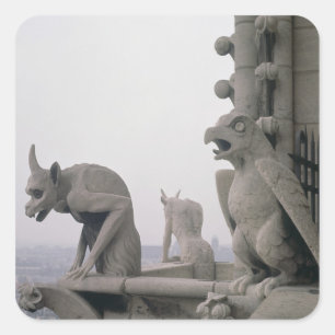 Pegatina Cuadrada Gargoyles en la barandilla del Grande