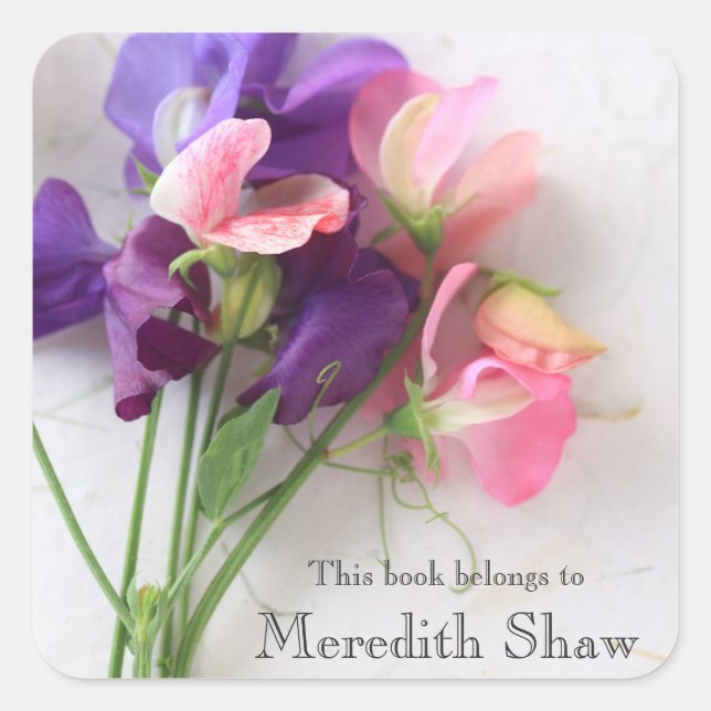 Pegatina Cuadrada Garzas dulces en la placa de papel texturada (Anverso)