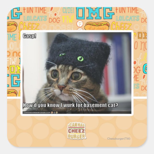 Pegatina Cuadrada ¡Gasp! (Anverso)