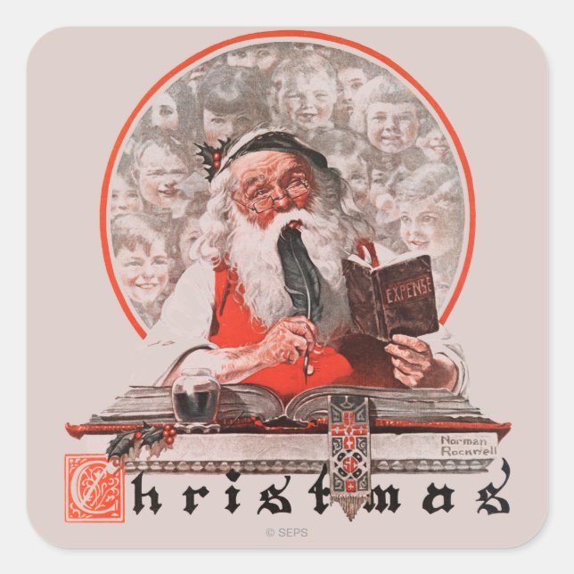 Pegatina Cuadrada Gastos de Santa (Anverso)