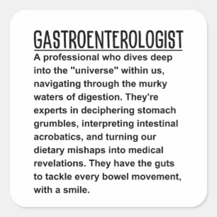 Pegatina Cuadrada Gastroenterólogo