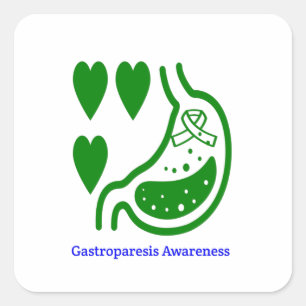Pegatina Cuadrada Gastroparesia Conciencia
