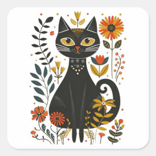 Pegatina Cuadrada Gatita mexicana,