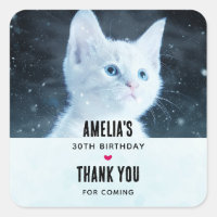 Gatito blanco lindo con ojos azules Bonitos Cumple