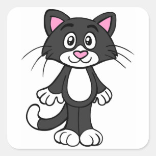 Pegatina Cuadrada Gato