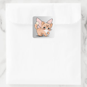 Pegatina Cuadrada Gato Adorable: ¡Pegatina para todos los amantes de