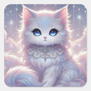 Pegatina Cuadrada Gato de Angel Princess