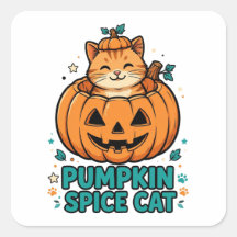 Gato de Especias de Calabaza Halloween Gato Naranj