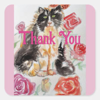 Gato de Tuxedo Rosas  Flores Gatos Gracias Rosa