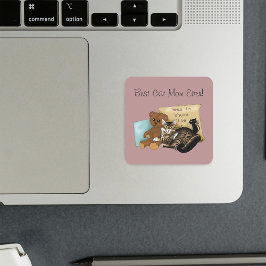 Pegatina Cuadrada Gato del día de la madre