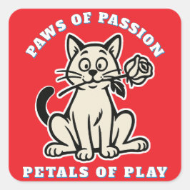 Pegatina Cuadrada gato gracioso