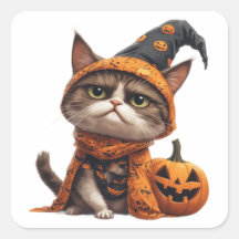 Gato Gruñón Con Compañero Jack O Lantern 🎃