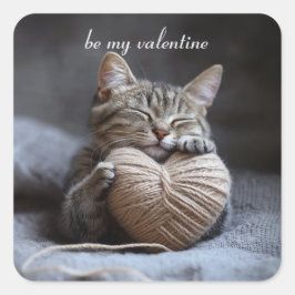 Pegatina Cuadrada gato valentino