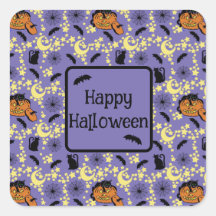 Gatos, murciélagos y estrellas de Halloween