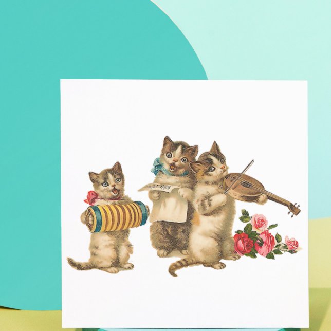 Pegatina Cuadrada Gatos musicales (Subido por el creador)