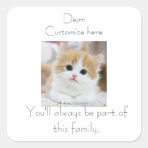 Pegatina Cuadrada gatos, parte de la familia, simple y linda madre d