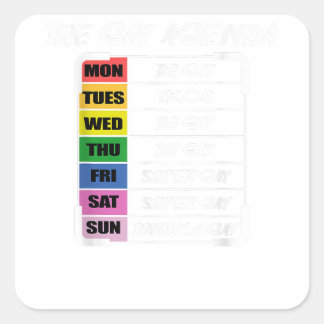 Pegatina Cuadrada Gay Agenda Gay O Lesbiana