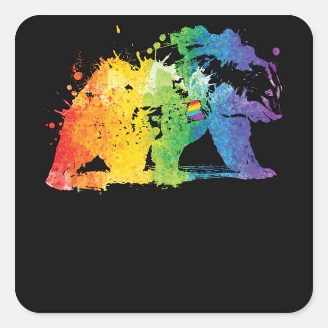 Pegatina Cuadrada Gay Bear Pride (Anverso)