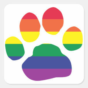 Pegatina Cuadrada Gay-Orgullo-Pata-Impresión