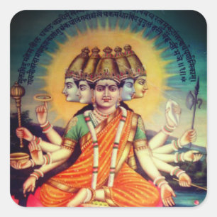 Pegatina Cuadrada Gayatri Mantra (personificación)