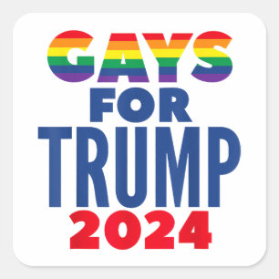 Pegatina Cuadrada Gays para las elecciones de Trump 2024