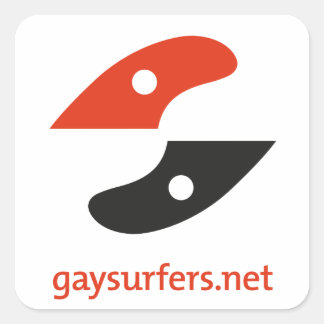 Pegatina Cuadrada GaySurfers.net LOGO + URL