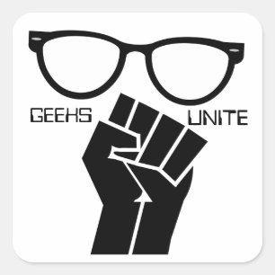 Pegatina Cuadrada ¡Geeks Uníos! Pegatinas