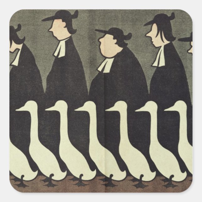 Pegatina Cuadrada Geese, anticlerical (Anverso)